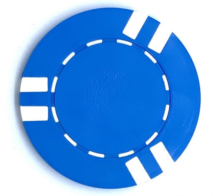 Poker Chips: 6 Stripe, 8.5 Gram, Blue with White Stripes main image