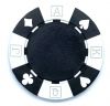 Poker Chips: 13.5 Gram Card Suits, 4 Stripe, Black