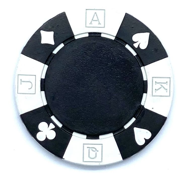 Poker Chips: 13.5 Gram Card Suits, 4 Stripe, Black main image
