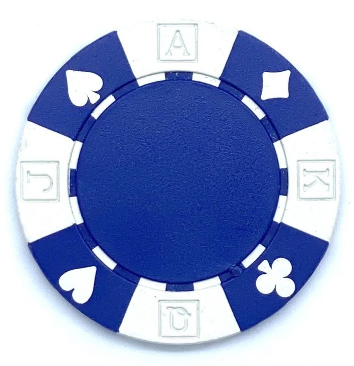 Poker Chips: 13.5 Gram Card Suits, 4 Stripe, Blue main image