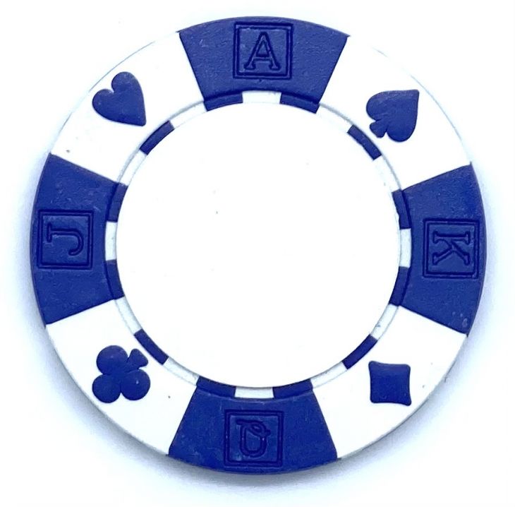 Poker Chips: 13.5 Gram Card Suits, 4 Stripe, White main image