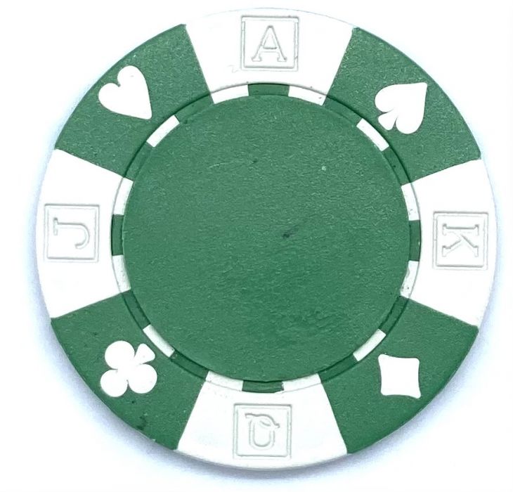 Poker Chips: 13.5 Gram Card Suits, 4 Stripe, Green main image