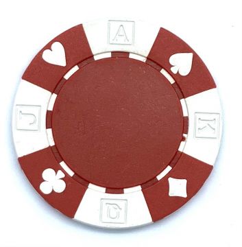 Poker Chips: 13.5 Gram Card Suits, 4 Stripe, Red