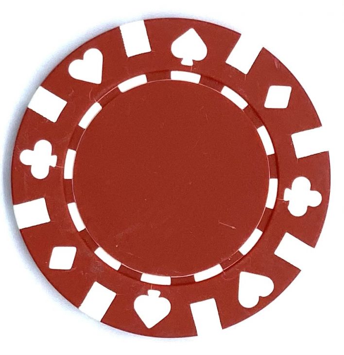 Poker Chips: 13.5 Gram, 8-Stripe Card Suits, Red main image