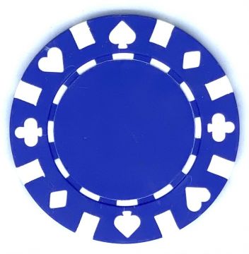 Poker Chips: 13.5 Gram, 8-Stripe Card Suits, Blue