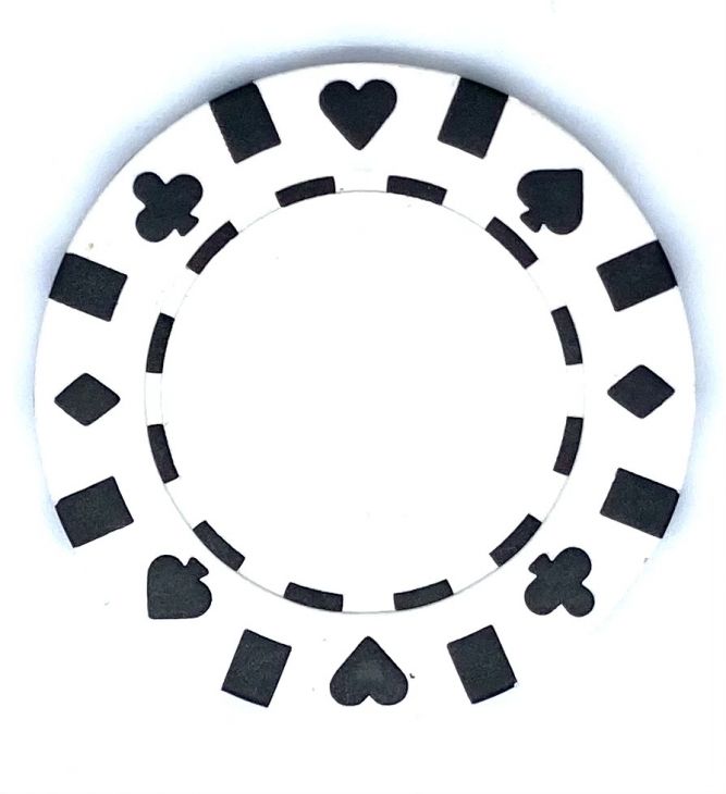 Poker Chips: 13.5 Gram, 8-Stripe Card Suits, White main image