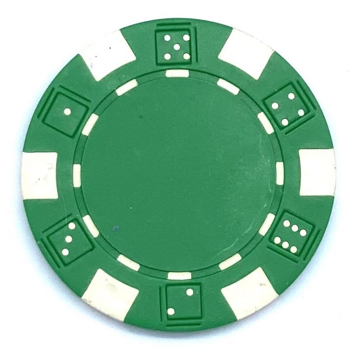 Poker Chips: Dice, 11.5 Gram / Heavy Weight, with Monogram, Green main image