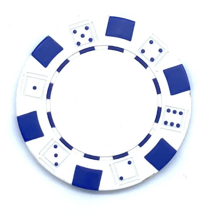 Poker Chips: Dice, 11.5 Gram / Heavy Weight, with Monogram, White main image