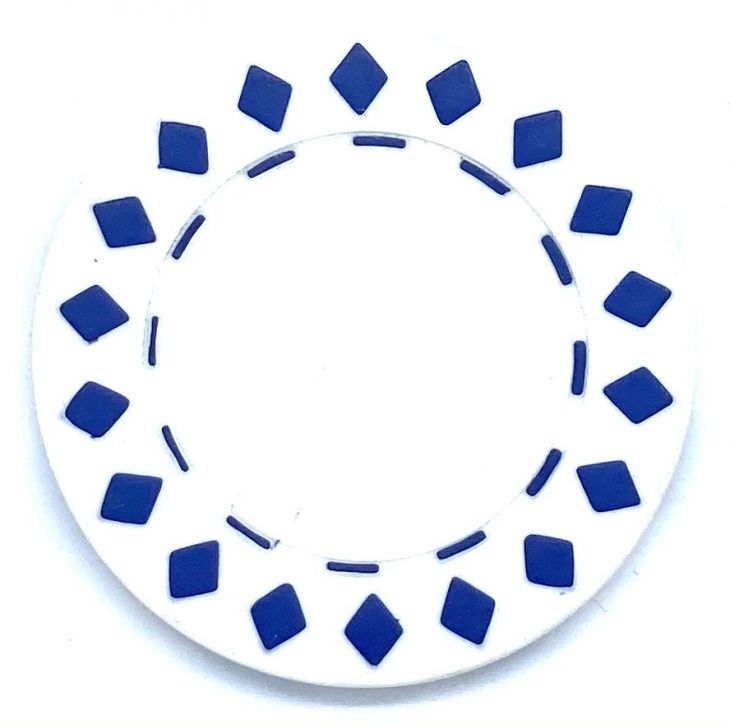 Poker Chips: Diamond, 8.5 Gram, with Monogram, White main image