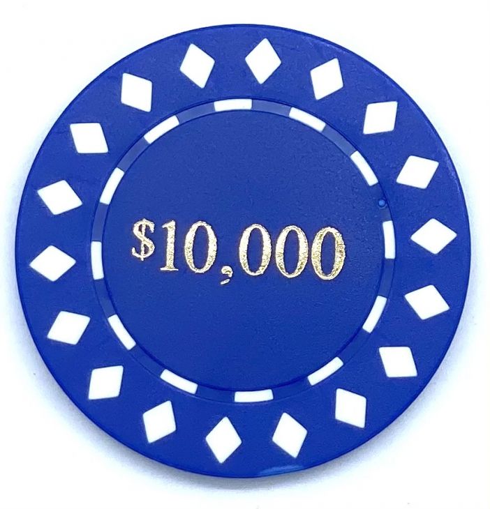 Poker Chips: Diamond, 8.5 Gram, with Monogram, Blue main image