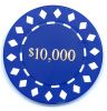 Poker Chips: Diamond, 8.5 Gram, with Monogram, Blue