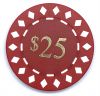 Poker Chips: Diamond, 8.5 Gram, with Monogram, Red