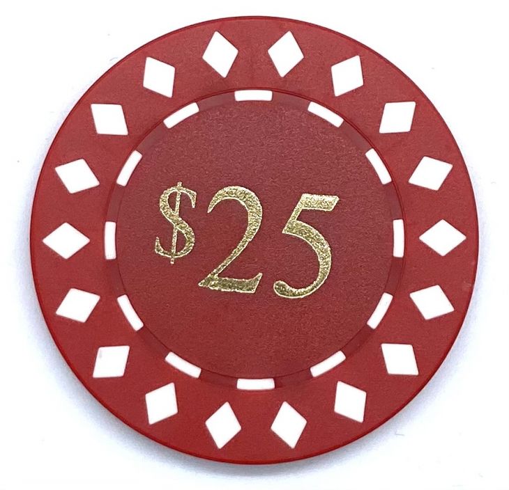 Poker Chips: Diamond, 8.5 Gram, with Monogram, Red main image