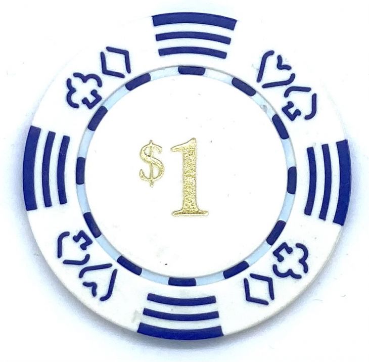 Value Poker Chips: Royal Card Suits, $1 White main image