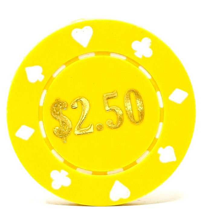 Poker Chips: Card Suits, 11.5 Gram / Heavy Weight, with Monogram, Yellow main image