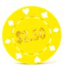 Poker Chips: Card Suits, 11.5 Gram / Heavy Weight, with Monogram, Yellow