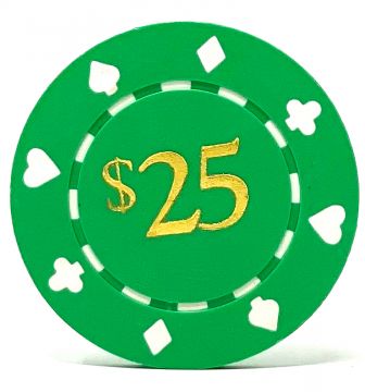 Poker Chips: Card Suits, 11.5 Gram / Heavy Weight, with Monogram, Green