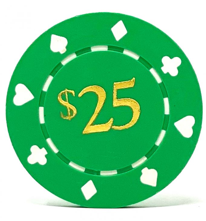Poker Chips: Card Suits, 11.5 Gram / Heavy Weight, with Monogram, Green main image