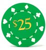 Poker Chips: Card Suits, 11.5 Gram / Heavy Weight, with Monogram, Green