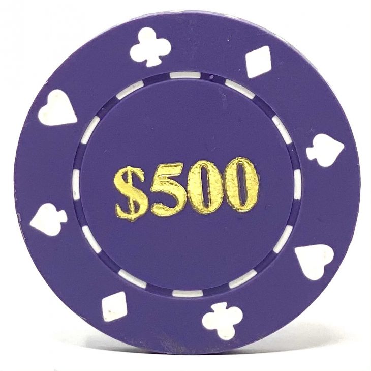Poker Chips: Card Suits, 11.5 Gram / Heavy Weight, with Monogram, Purple main image