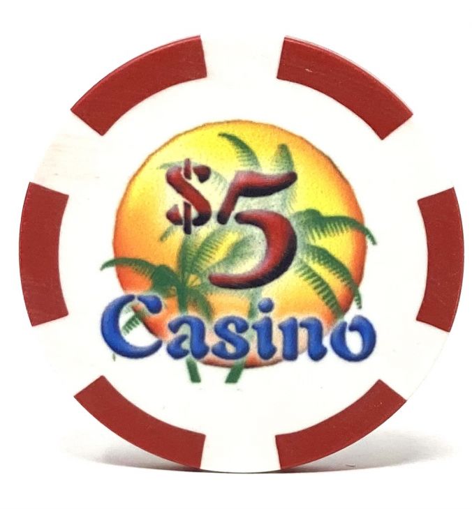 Poker Chips: Ceramic Casino Chips, Pre-Denominated, $5 Red main image
