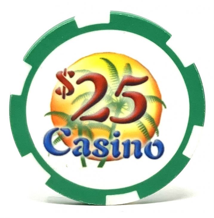 Poker Chips: Ceramic Casino Chips, Pre-Denominated, $25 Green main image