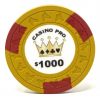 Poker Chips: Horsehead 'Casino Pro', 3 Edge Spots, Vinyl Insert, 100% Clay Protected, Pre-Denominate