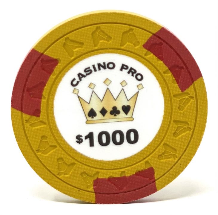 Poker Chips: Horsehead 'Casino Pro', 3 Edge Spots, Vinyl Insert, 100% Clay Protected, Pre-Denominate main image