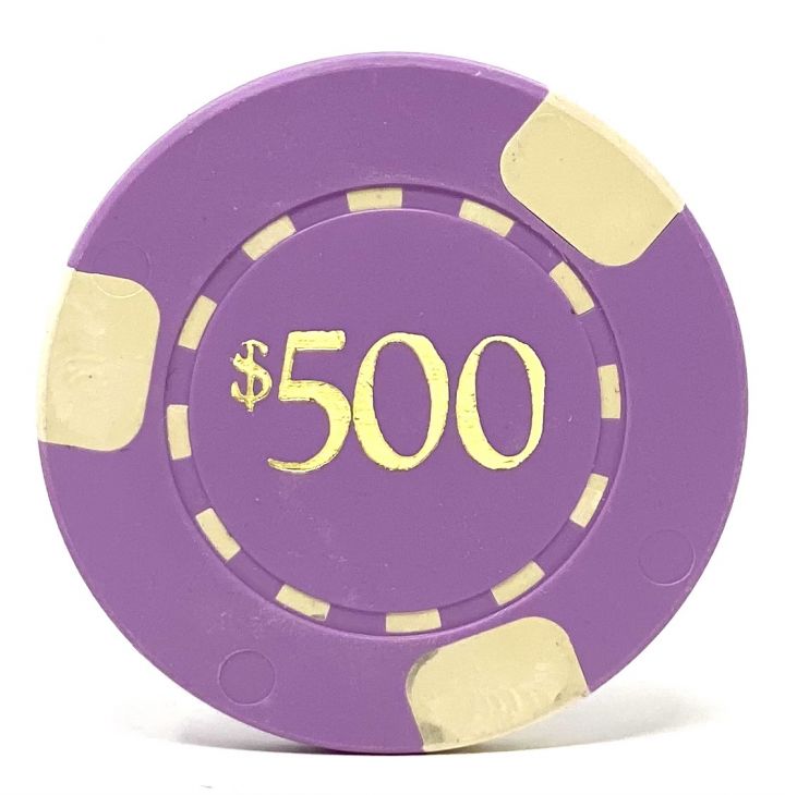 Poker Chips: 3 Edge Spot, 8.5 Gram, Pre-Denominated both sides, $500, Purple main image