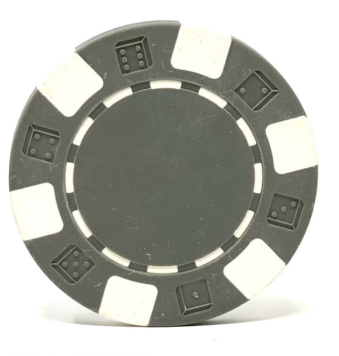 Poker Chips: Crown, 6 Edge Spots, 100% Clay, 10.5 Gram, with Monogram, Gray main image