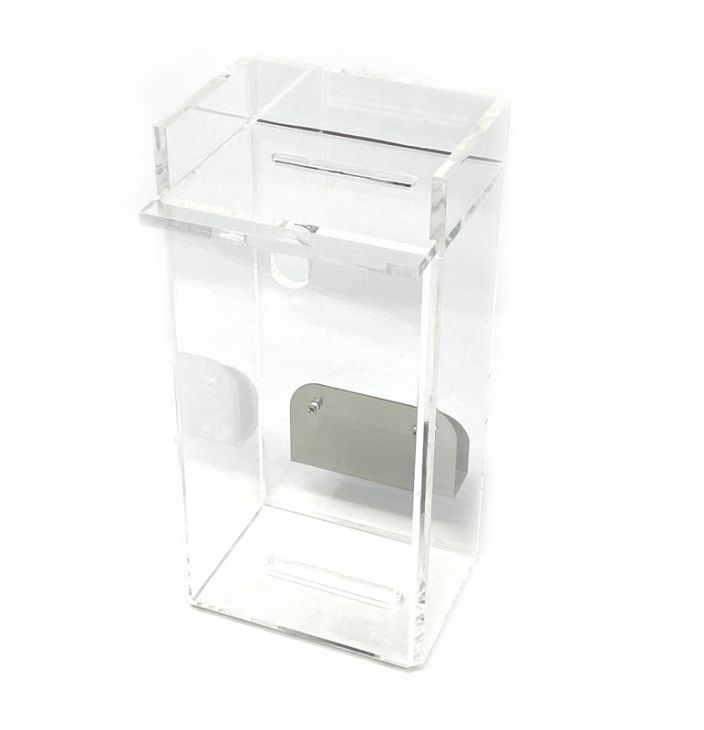 Toke Box: Clear Lucite with Lock and Key , 5.5 in. x 3.25 in. x 10 in. main image