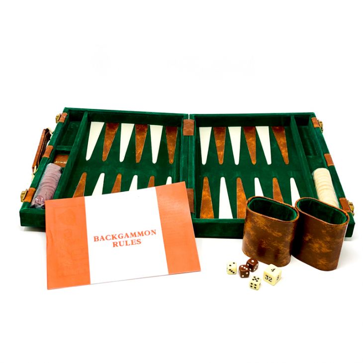 Backgammon Set: The Elegant Backgammon Set, Velour, 15 in. x 10 in. main image