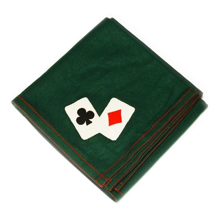 Bridge Table Cover, Wool-Nylon, Design #01 - 2-Card Diamond and Club, Green main image