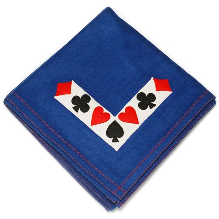 Bridge Table Cover, Wool-Nylon, Design #04 - Pips in V Form, Royal Blue main image