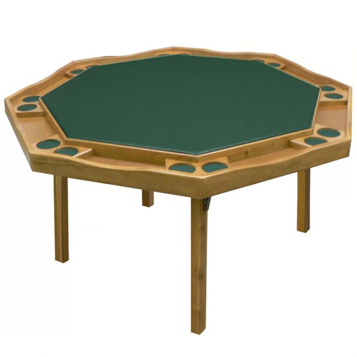 Poker Table: Octagonal Poker Table with Folding Wooden Legs, Period Style, 57 in. Diameter, Oak, Fel main image