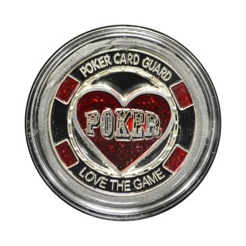 Poker Card Guard - Cut Out Heart (Silver) - Love the Game