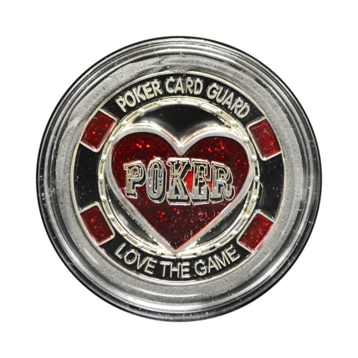 Poker Card Guard - Cut Out Heart (Silver) - Love the Game main image