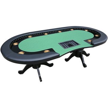 Poker Table: Stud Poker Table with Twin Pillar Legs & Vinyl-Trim Playing Surface, 84 in. Long