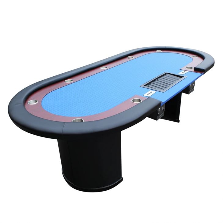 Poker Table: Stud Poker Table with Twin Pillar Legs and Dealer Area, 96 in. Long main image