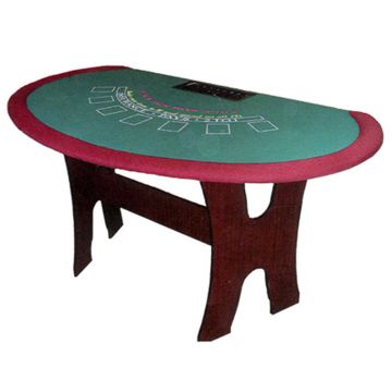 Full Size Folding Blackjack Table with Deep-Dyed Billiard Cloth Layout, 30” Height Legs