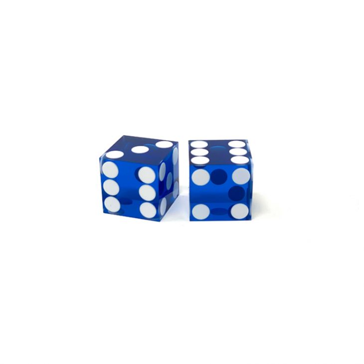 Flush Spots Casino Dice: 3/4 in., High Polish, Razor Edge, Dark Blue (1 Pair) main image