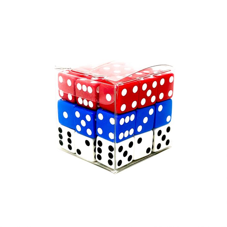 Cube of Red White and Blue Dice - Great Stocking Stuffer main image