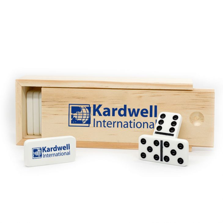 Dominoes in Custom Wood Box main image