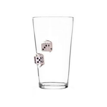 Pint Glass with Dice