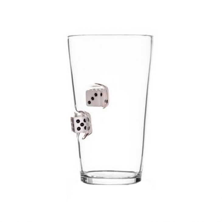 Pint Glass with Dice main image