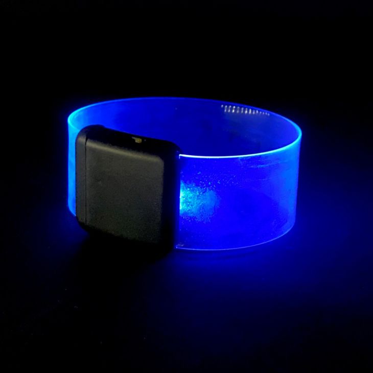 LED Light Up 1" Wrist Band with Magnetic Clasp - Blue main image
