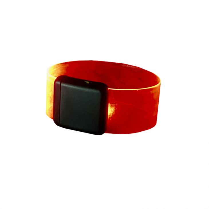 LED Light Up 1" Wrist Band with Magnetic Clasp - Red main image
