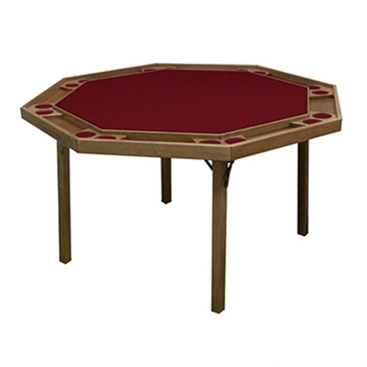 Poker Table: Octagonal Poker Table with Folding Wooden Legs, Modern Style, 52 in. Diameter, Maple Fi main image