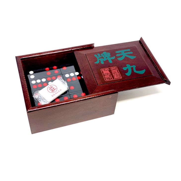 Pai Gow Tile Set in Wooden Box with Slide Top main image