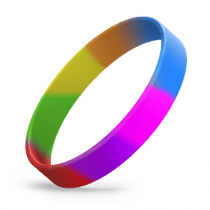 Rainbow 1/2" Silicone Wristband main image